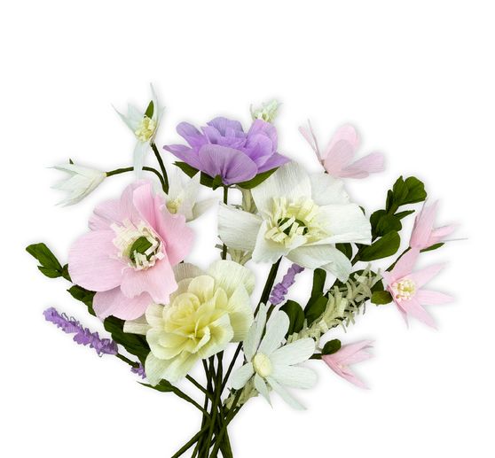 Crêpe paper flower set