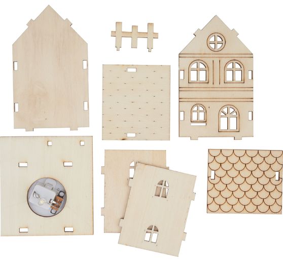 VBS Wooden building kit "House with fence"