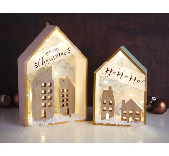 Wooden shelf "House", set of 2