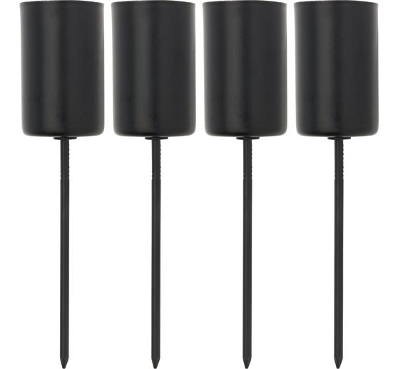 Metal stick candle holder with skewer