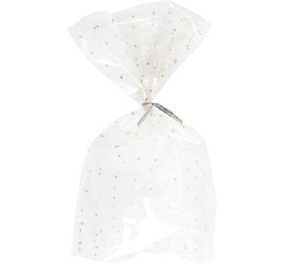 Bottom gusset bag "Golden stars" with sealing strip