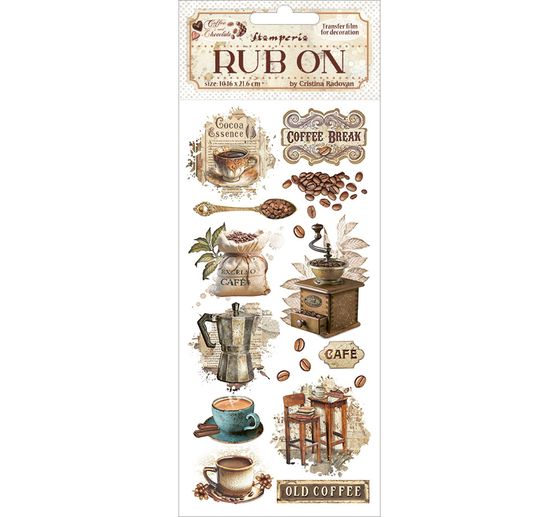 Rub On Transfer paper "Coffee and Chocolate"