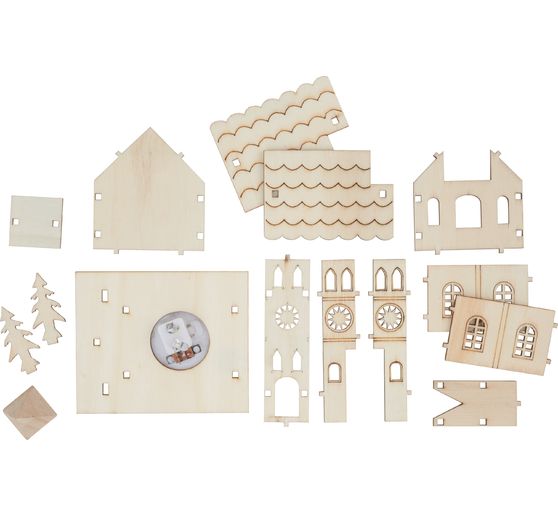 VBS Wooden building kit "Church" incl. LED
