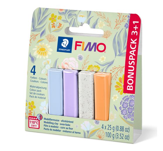 FIMO soft Sada materi&aacute;lů "Pastell and Botanical", 4 barvy