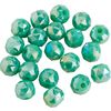 Glass cut beads round, 6 mm Rich mint AB
