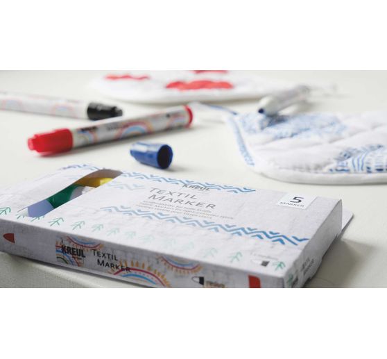 KREUL Textilní fixy střední, sada 5 kusů