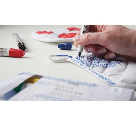 KREUL Textilní fixy střední, sada 5 kusů