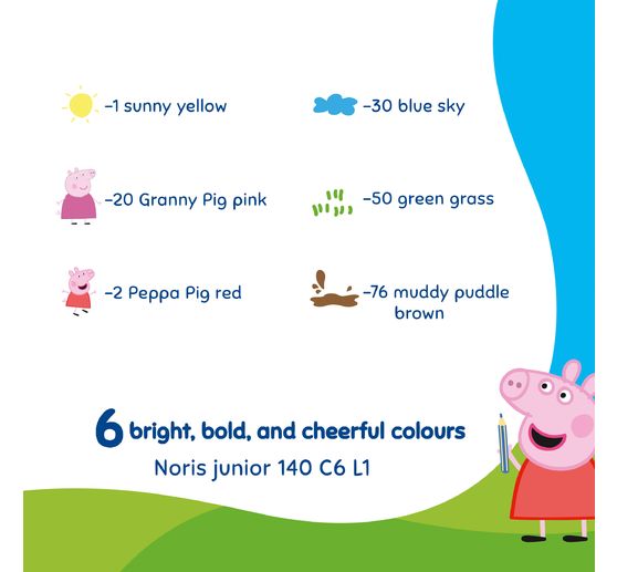 Noris junior Children&rsquo;s coloured pencils "Peppa Pig", + 1 sharpener