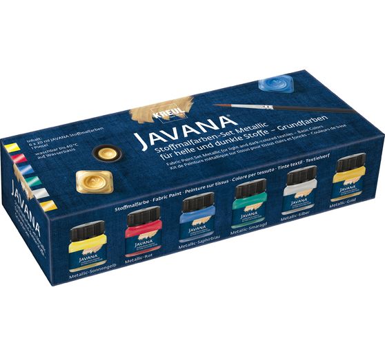 KREUL Javana Fabric paints set "Basic Colors Metallic"