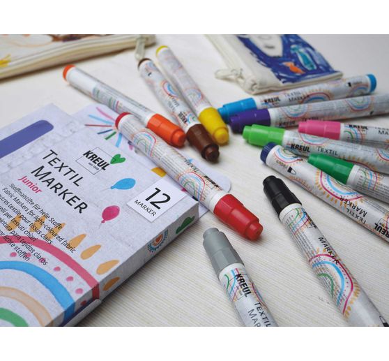 KREUL Textilní fix střední "Junior", sada 12 ks