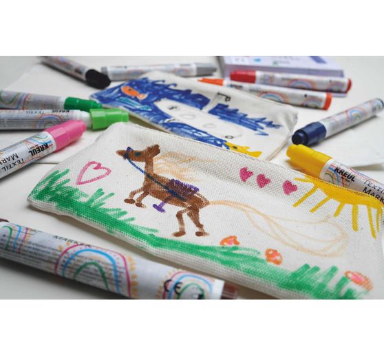 KREUL Textilní fix střední "Junior", sada 12 ks