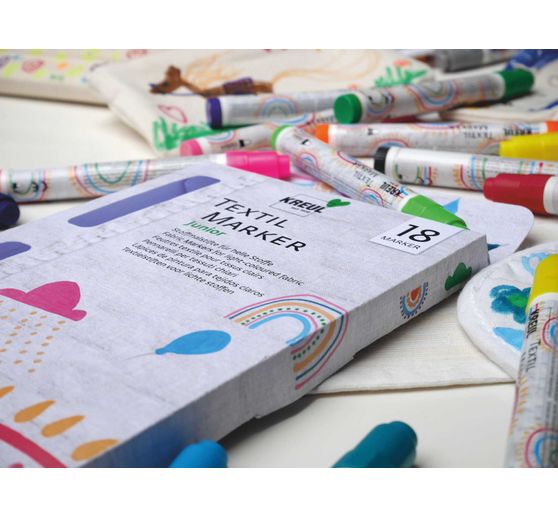 KREUL Textilní fix střední "Junior", sada 18 ks