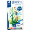 Akvarelov&eacute; pastelky STAEDTLER "Design Journey" v kovov&eacute;m pouzdře 12 barev