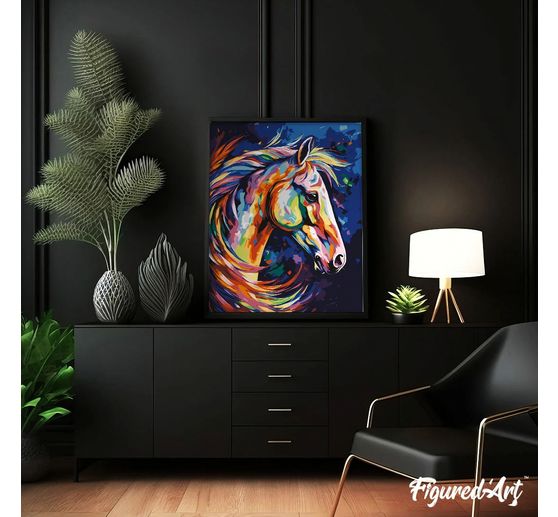 Malov&aacute;n&iacute; podle č&iacute;sel na napnut&eacute;m pl&aacute;tně, 40 x 50 cm