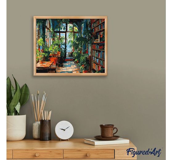 Malov&aacute;n&iacute; podle č&iacute;sel na napnut&eacute;m pl&aacute;tně, 40 x 50 cm