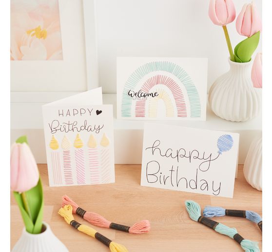 VBS Double cards with envelopes "Cream", 50 pieces