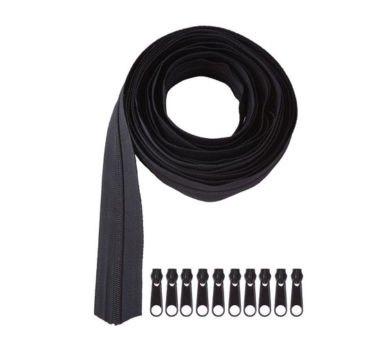 VBS Nekonečná sada zipů, včetně 10 zipů, 5 m