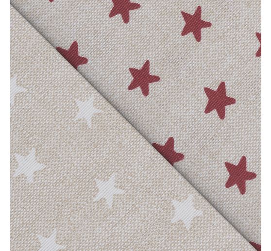 Motif fabric linen look "Stars"