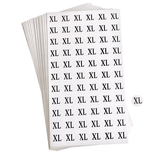 VBS samolepky velikostí oděvů, 3960 kusů
