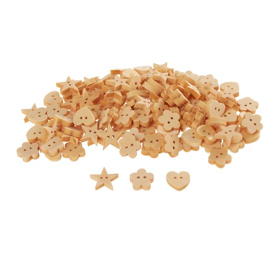 Dřevěné knoflíky VBS "Motiv mix", 150 kusů