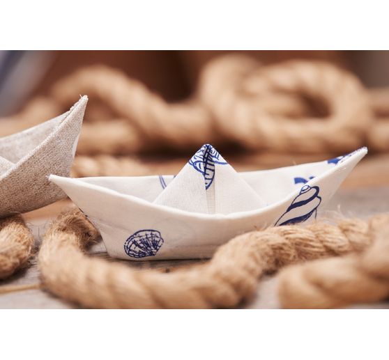 Motif fabric linen look "Big dots"