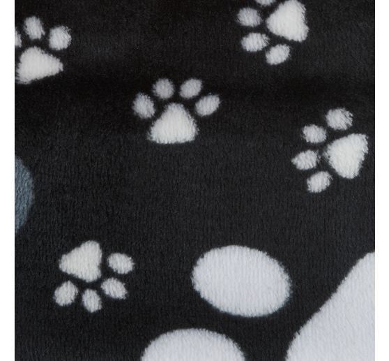 Fleece fabric "Paws-Black"