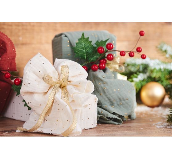 Musselin Cotton fabric "Golden points"