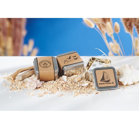 Kovové plechovky VBS / plechovky na mýdlo "Square", 12 kusů