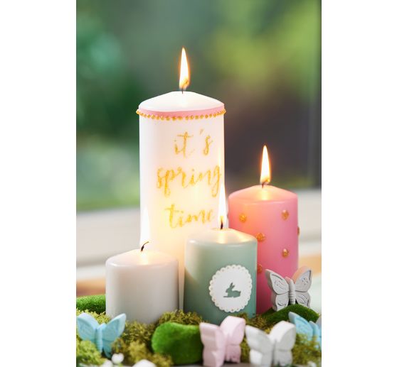 Pillar candle, dipped, pack of 4