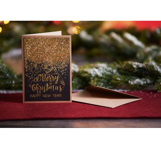 double cards with envelopes "Kraft paper", DIN A6, 50 pieces