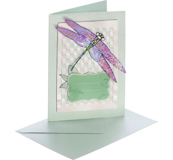 Nacre-Double "Pastel"Cards, 5 pieces