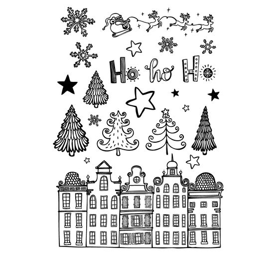 VBS Silikonové razítko "Řada domů"