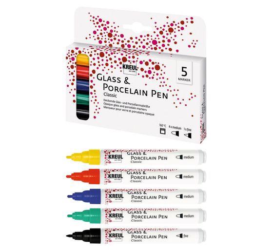 Skleněné a porcelánové pero KREUL "Classic", sada 5 kusů