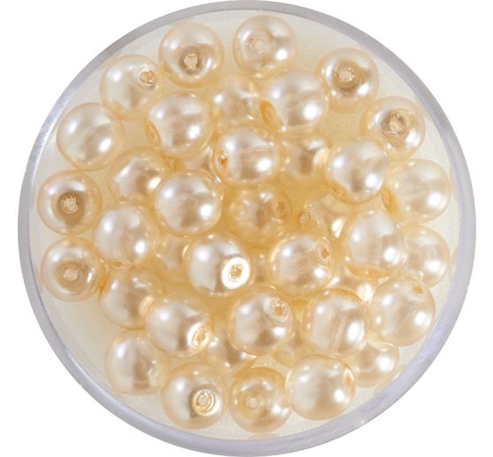 Kři&scaron;ť&aacute;lov&aacute; renesančn&iacute; skleněn&aacute; voskov&aacute; perle, 6 mm, 40 kusů