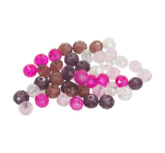 Glass cut beads, 8 mm, 45 pieces