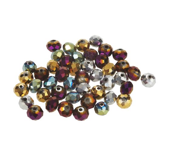 Glass cut beads, 8 mm, 45 pieces