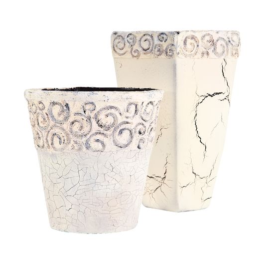 Terracotta-rose pots, 3 pcs