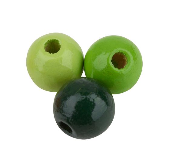 Směs dřevěných korálků