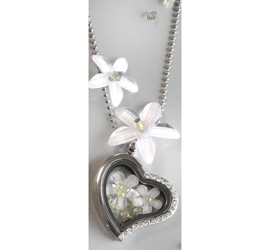 Medallion-Decoration pendant "Heart with rhinestones"