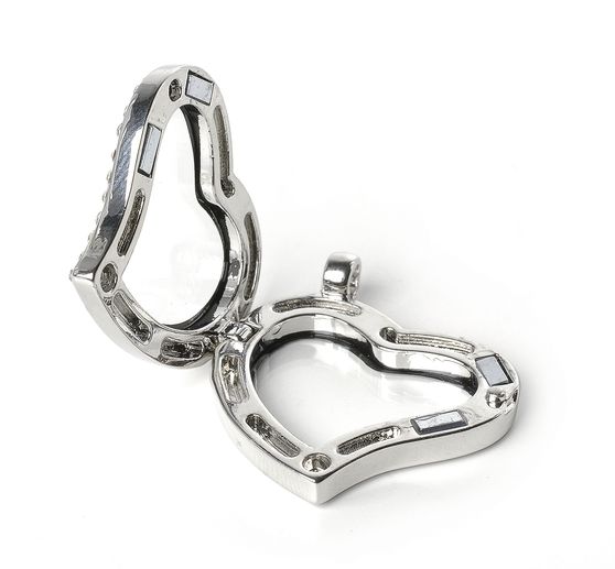 Medallion-Decoration pendant "Heart with rhinestones"