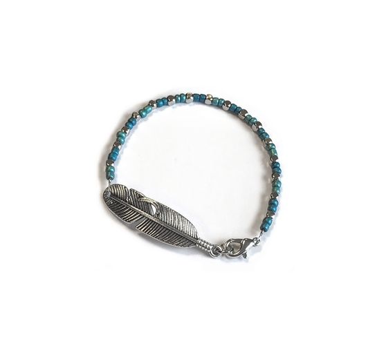 Decoration pendant with double eyelet "Feathers", 3 pieces