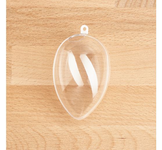 Acrylic egg with hole, 8 cm