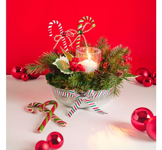 Glass candle holder on spike, 4 pcs.
