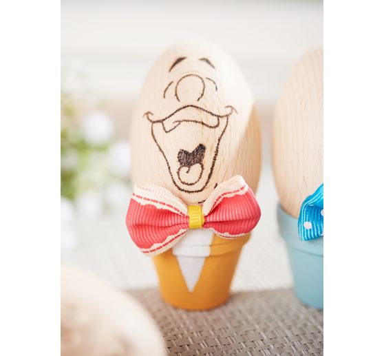 Wooden egg, top drilled, 40 x 60 mm