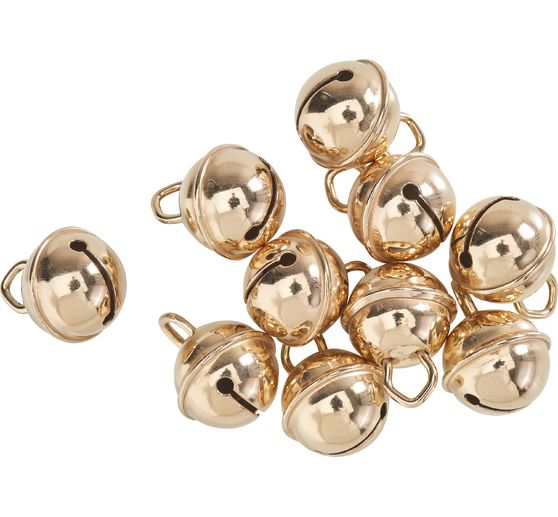 Rolničky, 15 mm, zlatá barva