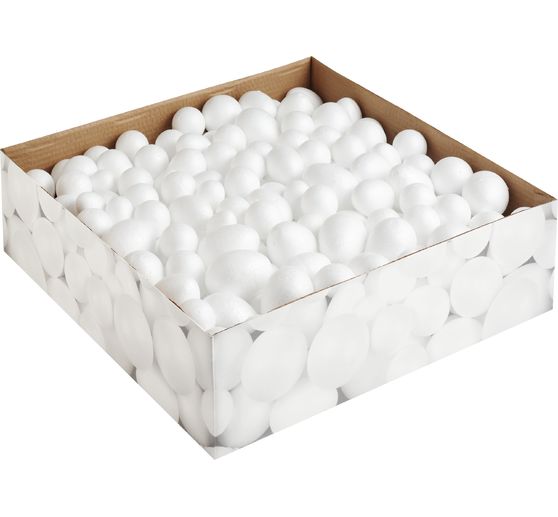 Polystyrenová vejce a polystyrenová koule, 550 ks.