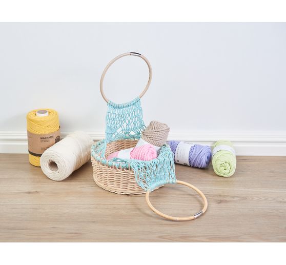 VBS Rattan cane natural, blue tape, Ø 3 mm