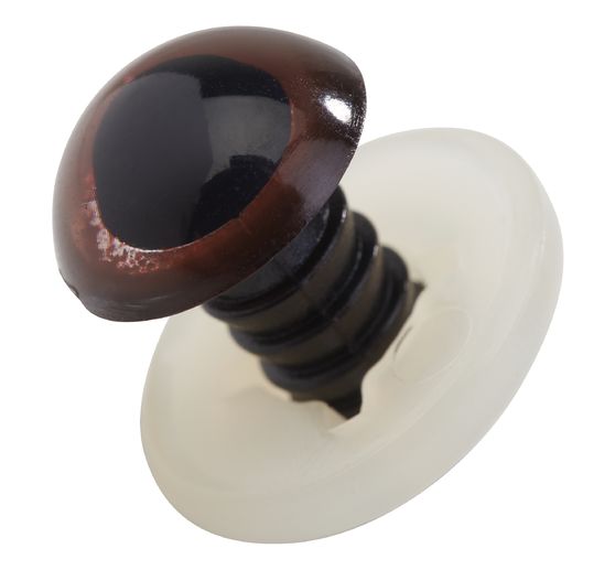 Bear eyes brown, Ø 9 mm, 10 pieces