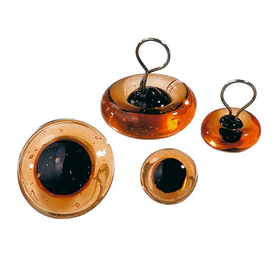 Bear eyes with eyelet, brown,Ø 6mm, 10 pieces