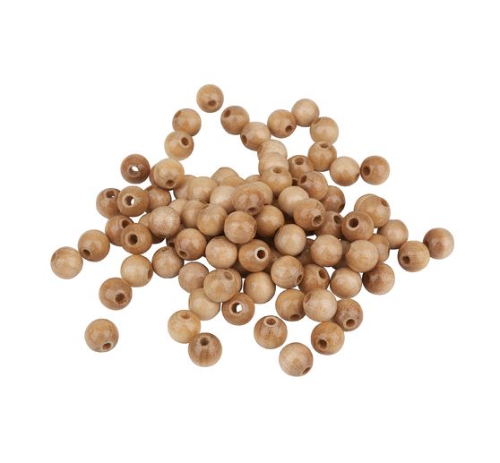 Dřevěné korálky, Ø 8 mm, 85 kusů